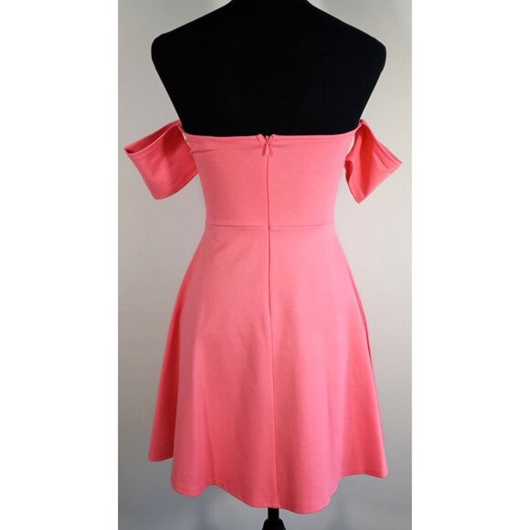 LuLu's Pink Coral Off the Shoulder Sexy Party Dress Size Small - Picture 7 of 13